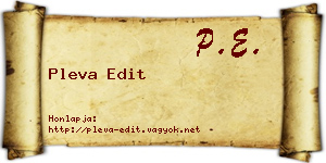 Pleva Edit névjegykártya